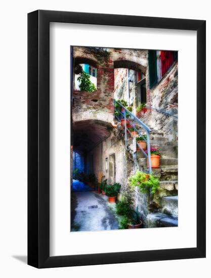 Rustic Alley In Corniglia, Cinque Terre, Italy-George Oze-Framed Photographic Print