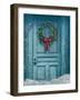 Rustic Barn Door with Christmas Wreath-Sandra Cunningham-Framed Photographic Print