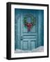 Rustic Barn Door with Christmas Wreath-Sandra Cunningham-Framed Photographic Print