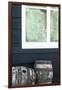 Rustic Barrels Lined Up Along an Old House Below a Window-Sheila Haddad-Framed Photographic Print