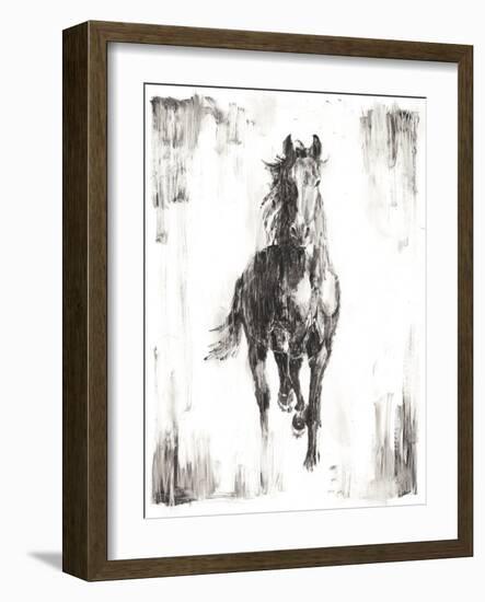 Rustic Black Stallion I-null-Framed Art Print