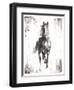 Rustic Black Stallion I-null-Framed Art Print