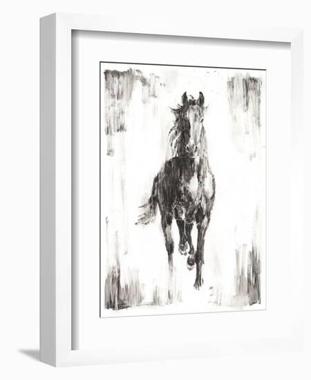 Rustic Black Stallion I-null-Framed Art Print