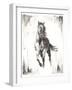 Rustic Black Stallion II-null-Framed Art Print