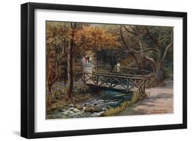 Rustic Bridges, Groudle Glen, I of Man-Alfred Robert Quinton-Framed Giclee Print