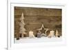 Rustic Country Background - Wood - with Candles and Snowflakes for Christmas-Imagesbavaria-Framed Photographic Print