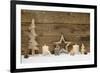 Rustic Country Background - Wood - with Candles and Snowflakes for Christmas-Imagesbavaria-Framed Photographic Print