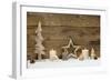 Rustic Country Background - Wood - with Candles and Snowflakes for Christmas-Imagesbavaria-Framed Photographic Print