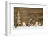 Rustic Country Background - Wood - with Candles and Snowflakes for Christmas-Imagesbavaria-Framed Photographic Print