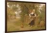 Rustic Courtship (Oil on Canvas)-Eugene Leon Labitte-Framed Giclee Print