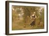 Rustic Courtship (Oil on Canvas)-Eugene Leon Labitte-Framed Premium Giclee Print