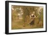 Rustic Courtship (Oil on Canvas)-Eugene Leon Labitte-Framed Premium Giclee Print