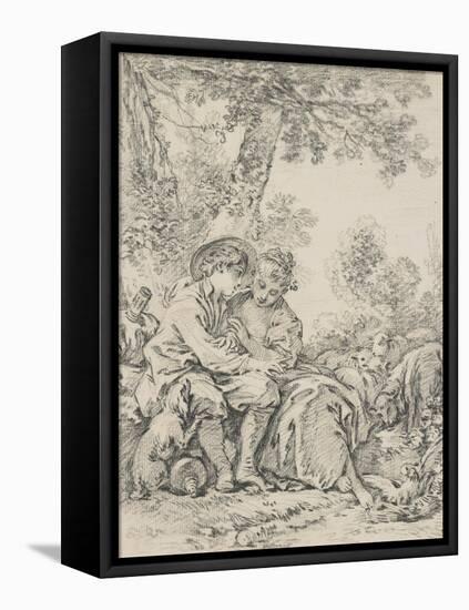 Rustic Courtship-Francois Boucher-Framed Stretched Canvas