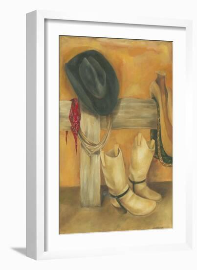 Rustic Cowboy-Jennifer Goldberger-Framed Art Print