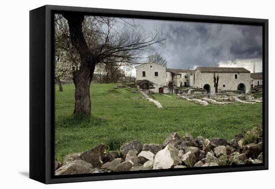 Rustic Farmhouses Incorporating Stones from the Near Ancient Roman City of Saepinum-null-Framed Stretched Canvas