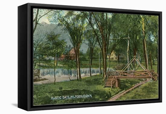 Rustic Gate, Milford, Connecticut-null-Framed Stretched Canvas