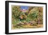 Rustic Landscape (W/C on Paper)-Onorato Carlandi-Framed Giclee Print