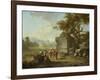 Rustic Landscape with Travellers (One of a Pair)-Franz Ferg-Framed Giclee Print