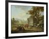 Rustic Landscape with Travellers (One of a Pair)-Franz Ferg-Framed Giclee Print