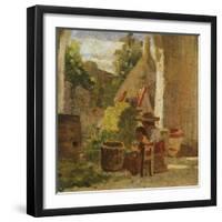 Rustic Loggia, Country Study Triptych, 1861-Silvestro Lega-Framed Giclee Print