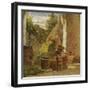 Rustic Loggia, Country Study Triptych, 1861-Silvestro Lega-Framed Giclee Print