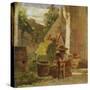 Rustic Loggia, Country Study Triptych, 1861-Silvestro Lega-Stretched Canvas