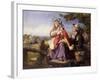 Rustic Lovers Crossing a Style, C.1860-null-Framed Giclee Print