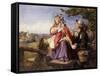 Rustic Lovers Crossing a Style, C.1860-null-Framed Stretched Canvas