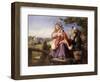 Rustic Lovers Crossing a Style, C.1860-null-Framed Giclee Print