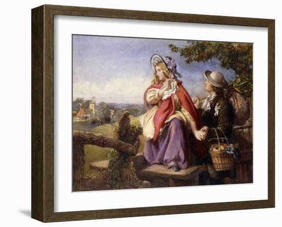 Rustic Lovers Crossing a Style, C.1860-null-Framed Giclee Print