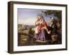 Rustic Lovers Crossing a Style, C.1860-null-Framed Giclee Print