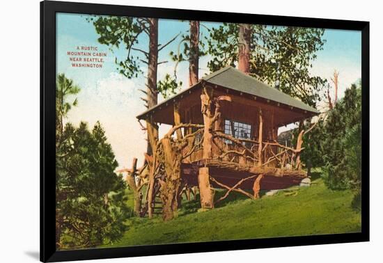 Rustic Mountain Cabin, Seattle-null-Framed Art Print