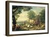 Rustic Scene with Woman Milking-Jan van Gool-Framed Art Print