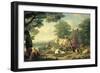 Rustic Scene with Woman Milking-Jan van Gool-Framed Art Print