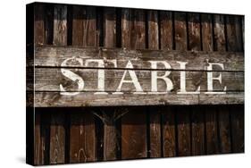 Rustic Stable Sign-Mr Doomits-Stretched Canvas