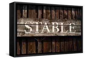 Rustic Stable Sign-Mr Doomits-Framed Stretched Canvas