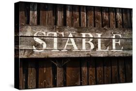 Rustic Stable Sign-Mr Doomits-Stretched Canvas