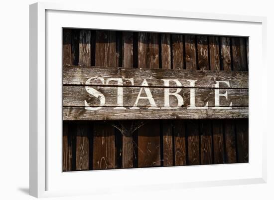 Rustic Stable Sign-Mr Doomits-Framed Photographic Print