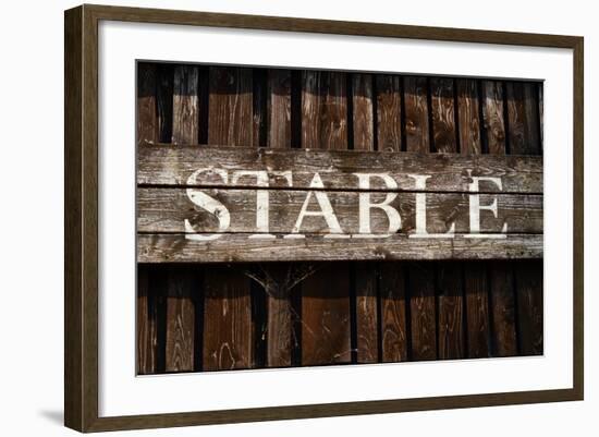 Rustic Stable Sign-Mr Doomits-Framed Photographic Print