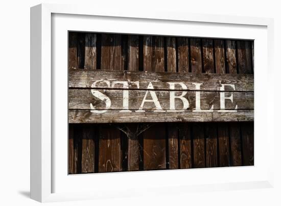 Rustic Stable Sign-Mr Doomits-Framed Photographic Print