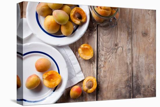 Rustic Still Life with Apricots-manera-Stretched Canvas