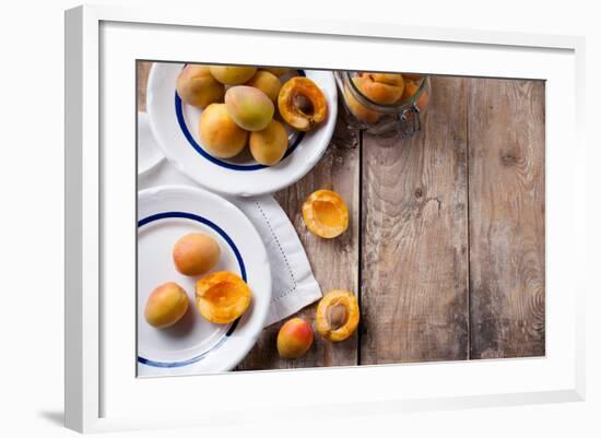 Rustic Still Life with Apricots-manera-Framed Photographic Print