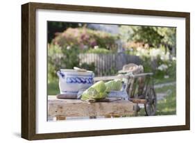 Rustic Still Life with Cabbage in Cottage Garden-Eising Studio - Food Photo and Video-Framed Photographic Print