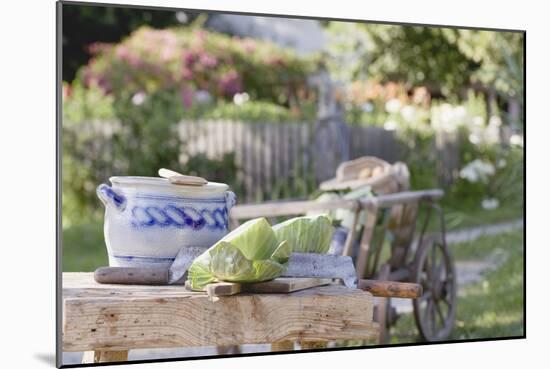 Rustic Still Life with Cabbage in Cottage Garden-Eising Studio - Food Photo and Video-Mounted Photographic Print