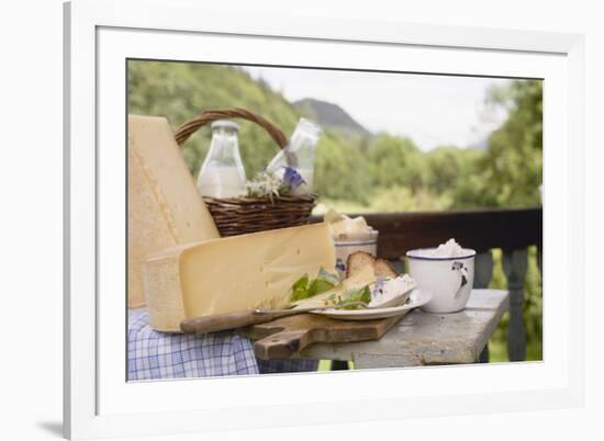 Rustic Still Life with Cheese, Quark, Milk and Bread-Eising Studio - Food Photo and Video-Framed Photographic Print