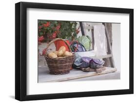 Rustic Still Life with Potatoes and Cabbage in Front of Farmhouse-Eising Studio - Food Photo and Video-Framed Photographic Print