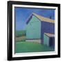 Rustic Teal-Carol Young-Framed Art Print