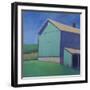 Rustic Teal-Carol Young-Framed Art Print