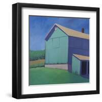 Rustic Teal-Carol Young-Framed Art Print