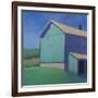 Rustic Teal-Carol Young-Framed Art Print